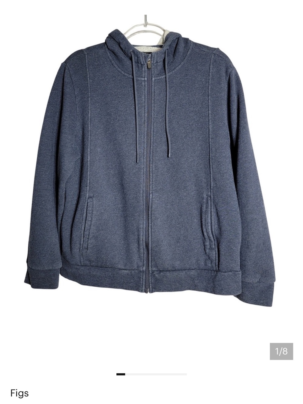 FIGS Blue Full Zip Essential Hoodie